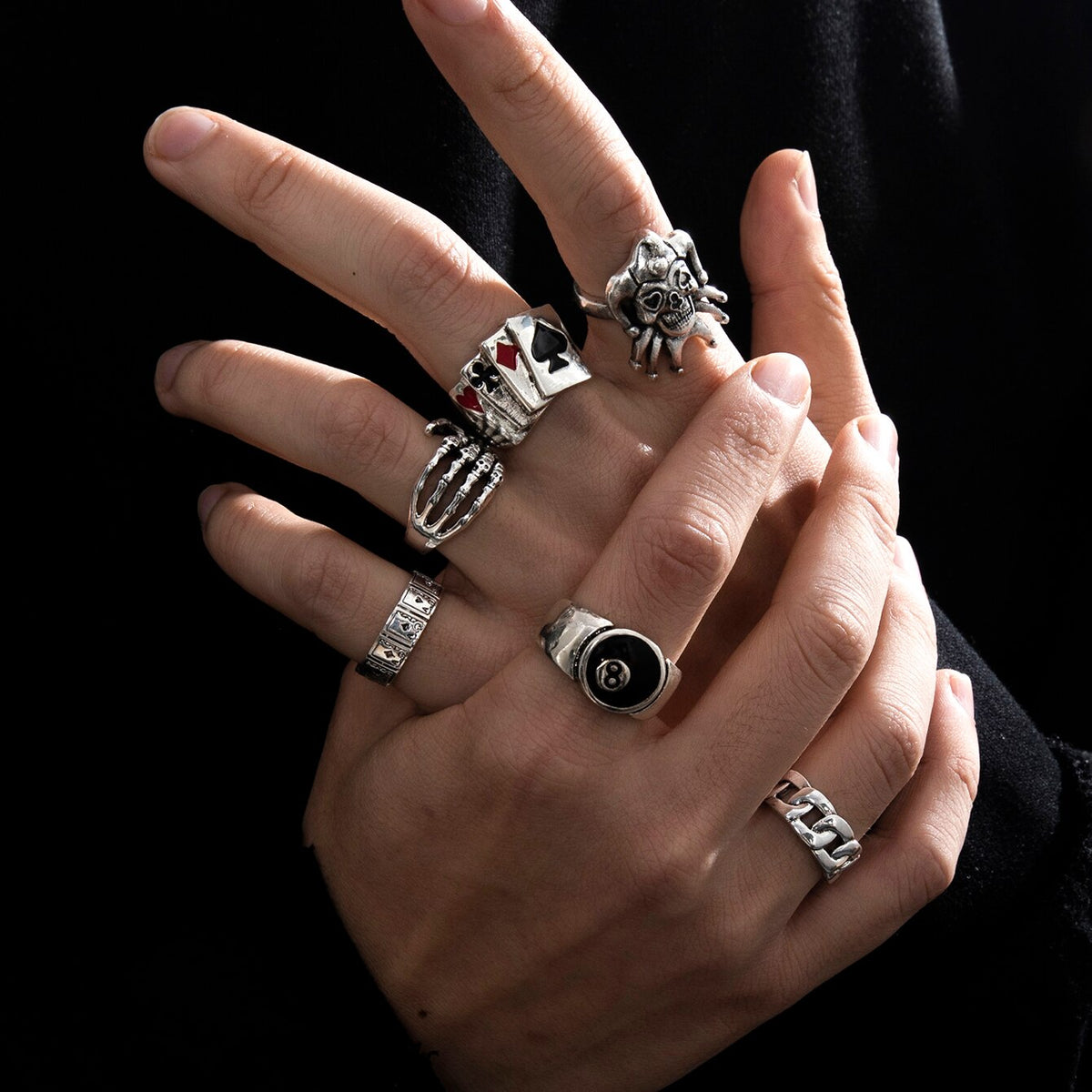 Gothic Punk Ring Set