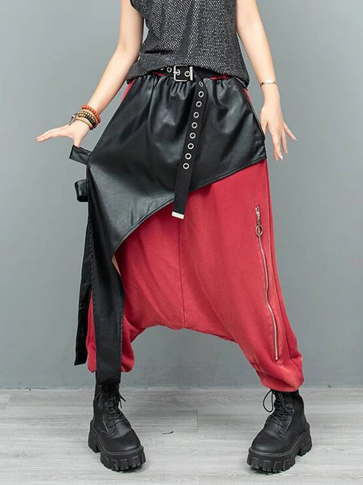 Women's Gothic Leather Trousers Black