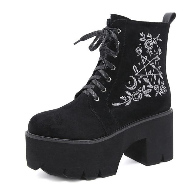 Gothic Floral Boots